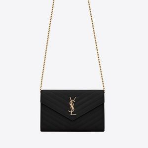 YSL BAG⚡️ CASSANDRE SAINT LAURENT MATELASSÉ CHAIN WALLET IN GRAIN LEATHER